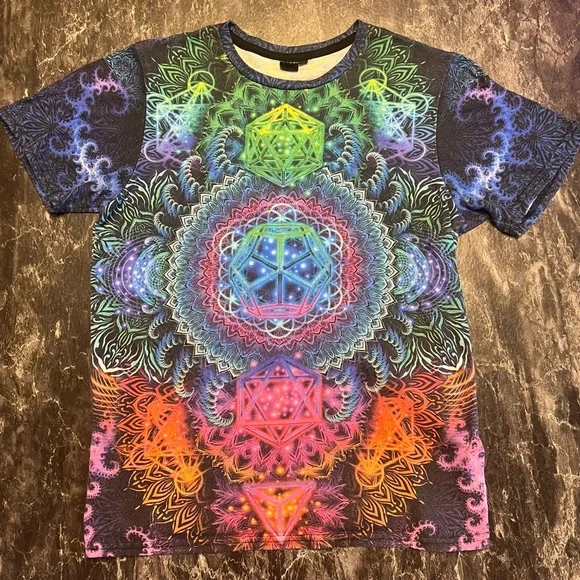 Psychedelic Sacred Geometry T-Shirt - Picture 2 of 2